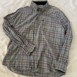 Barbour Mens XL Gray Ronald Button Shirt Plaid Flannel
